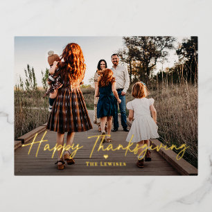 Gewoon Folie Thanksgiving Briefkaart foto's