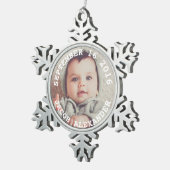 Gewoon foto van Sweet Baby Tin Sneeuwvlok Ornament (Rechts)