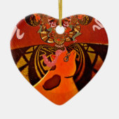 Gewoon Funny Giraffe afbeelding ontwerp Keramisch Ornament (Voorkant)