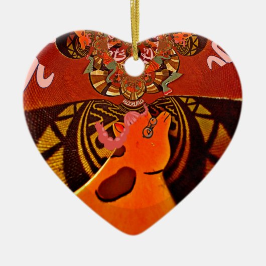 Gewoon Funny Giraffe afbeelding ontwerp Keramisch Ornament (Voorkant)