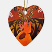 Gewoon Funny Giraffe afbeelding ontwerp Keramisch Ornament (Links)