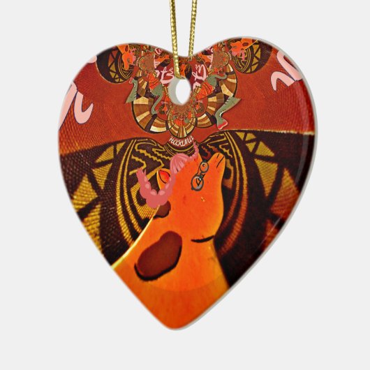 Gewoon Funny Giraffe afbeelding ontwerp Keramisch Ornament (Links)