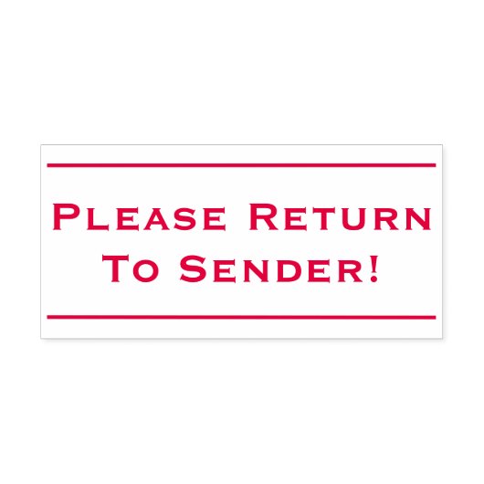 Gewoon "Ga terug naar afzender!" Rubber Stempel (Design)
