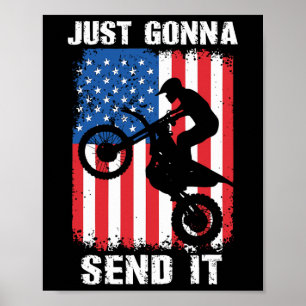 Gewoon Gaan Verzenden Het Patriottische Motocross Poster