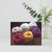 Gewoon garen wol met steentjes Briefkaart met haks (Staand voorkant)