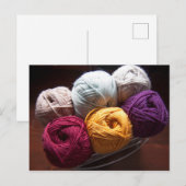 Gewoon garen wol met steentjes Briefkaart met haks (Voorkant / Achterkant)