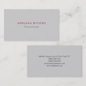 Gewoon geavanceerd minimalistisch licht grijs eenv visitekaartje (Voorkant / Achterkant)