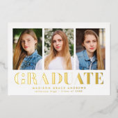 Gewoon gebold 3 Fotogradatie Partij Folie Uitnodiging (Voorkant)