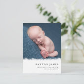 Gewoon geborsteld Lijst Baby Fotogeboorte Aankondigingskaart (Staand voorkant)