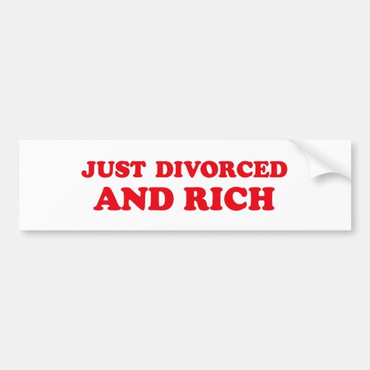 GEWOON GEDIVORCEERD EN RIJK BUMPERSTICKER (Voorkant)