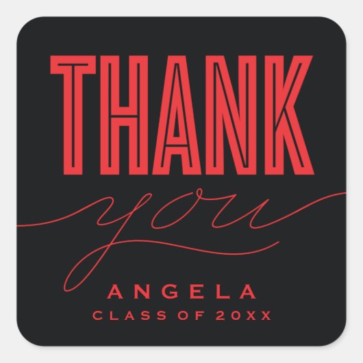 GEWOON GEDURFD MODERN DANK U AFSTUDEERDER GUNST ST VIERKANTE STICKER (Voorkant)