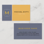 Gewoon geel en grijs elegant, modern visitekaartje (Voorkant / Achterkant)