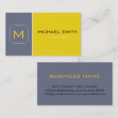 Gewoon geel en grijs Elegant Professional Modern 2 Visitekaartje (Voorkant / Achterkant)