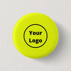 Gewoon geel logo toevoegen ronde button 3,2 cm