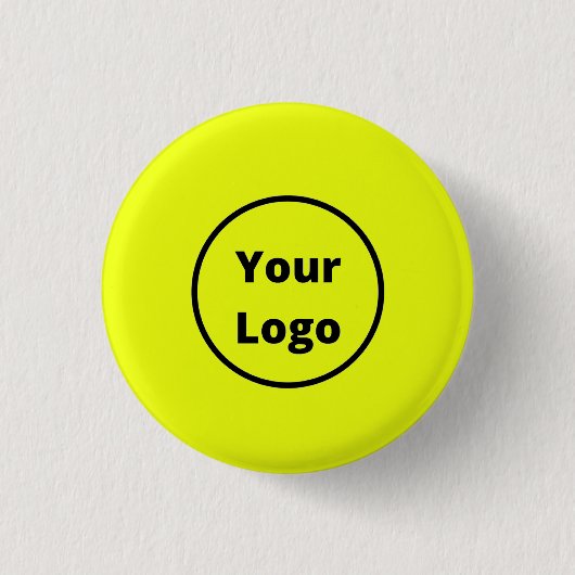 Gewoon geel logo toevoegen ronde button 3,2 cm (Voorkant)