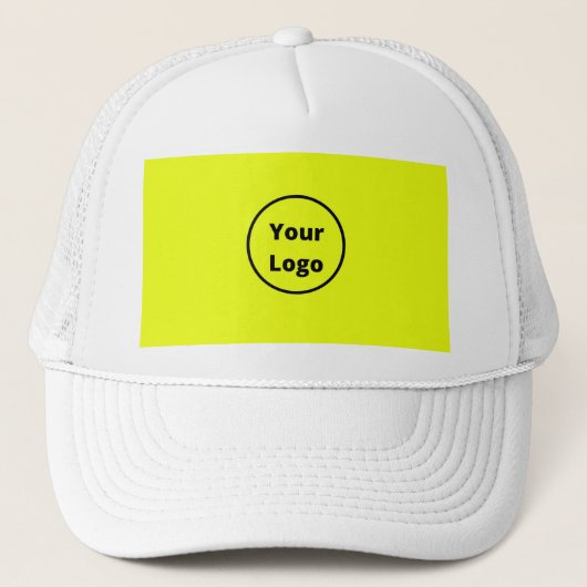 Gewoon geel logo toevoegen trucker pet (Voorkant)