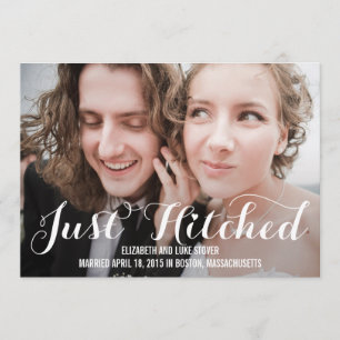 Gewoon gehitte bruiloft aankondiging - Wit