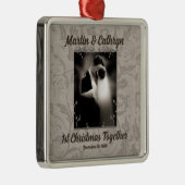 Gewoon gehuwd 1 kersthuwelijk metalen ornament (Rechts)