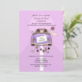 Gewoon gehuwd 2 pootse uitnodiging tot het huwelij (Staand voorkant)