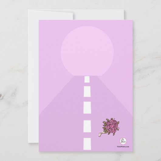 Gewoon gehuwd 2 pootse uitnodiging tot het huwelij (Achterkant)