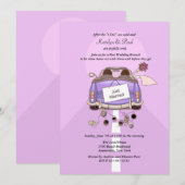 Gewoon gehuwd 2 pootse uitnodiging tot het huwelij (Voorkant / Achterkant)