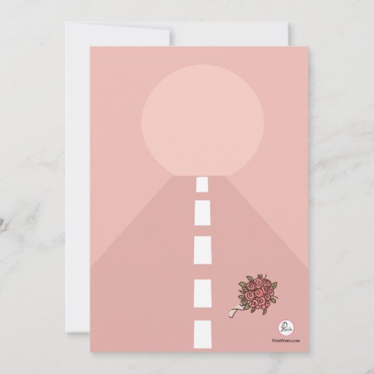 Gewoon gehuwd 2 pootse uitnodiging tot het huwelij (Achterkant)