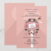 Gewoon gehuwd 2 pootse uitnodiging tot het huwelij (Voorkant / Achterkant)