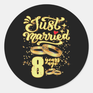 Gewoon gehuwd 8 jaar geleden 8 jaar geleden Jubile Ronde Sticker