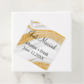 Gewoon gehuwd agaat met goudbanden bedankjes labels (In situ)