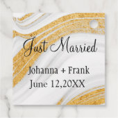 Gewoon gehuwd agaat met goudbanden bedankjes labels (Achterkant)