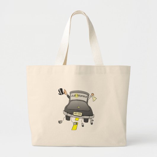 Gewoon gehuwd (auto) grote tote bag (Voorkant)