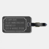 Gewoon gehuwd Bagagelabel met Happy Couple Honeymo (Achterkant horizontaal)