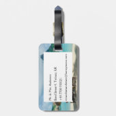 Gewoon gehuwd bagagelabel van een tropische huweli (Achterkant verticaal)