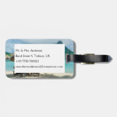 Gewoon gehuwd bagagelabel van een tropische huweli (Achterkant horizontaal)