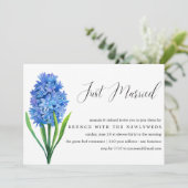 Gewoon gehuwd Blue Hydrangea na bruiloft brunch Kaart (Staand voorkant)