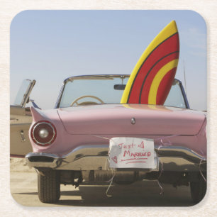 Gewoon gehuwd bord en surfboard kartonnen onderzetters