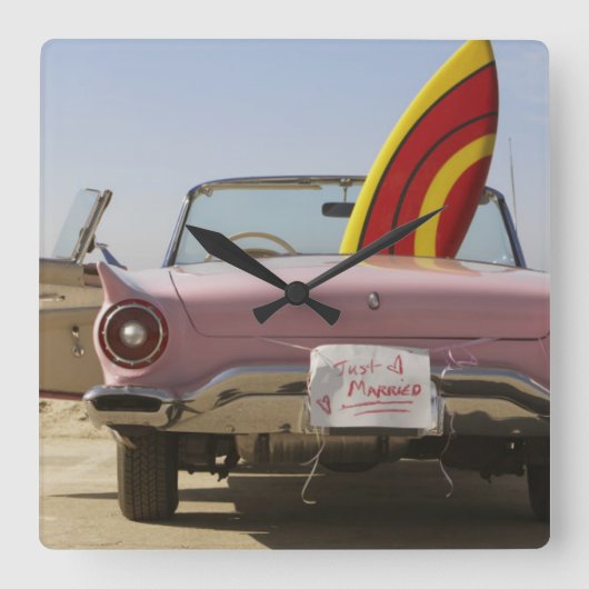 Gewoon gehuwd bord en surfboard vierkante klok (Voorkant)