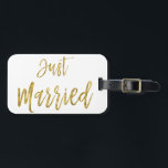 Gewoon gehuwd Bride Gold Foil Luggage Label Bagagelabel<br><div class="desc">Pas getrouwd gewoon gehuwd Gold Foil Modern Luggage Bag Label. Dit label is perfect voor de "gewoon getrouwd" die pas op huwelijksvakantie na de bruiloft is gehuwd.</div>