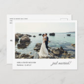 Gewoon gehuwd Briefkaart van aankondiging van aank (Voorkant / Achterkant)