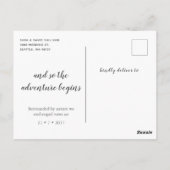 Gewoon gehuwd Briefkaart van aankondiging van aank (Achterkant)