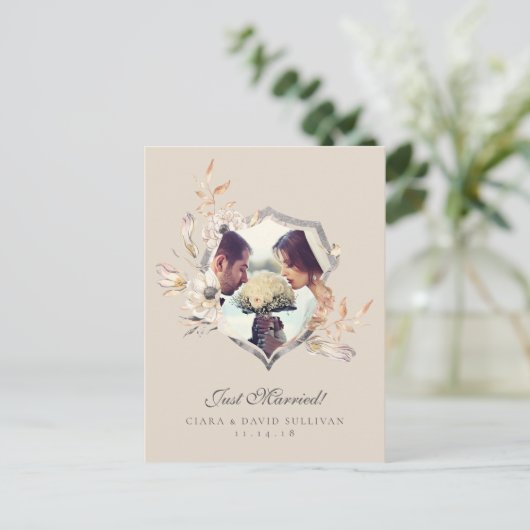 Gewoon gehuwd Briefkaart van aankondiging van onli (Staand voorkant)