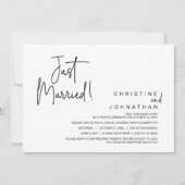 Gewoon gehuwd, bruiloft-eetfeest kaart (Voorkant)