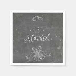 Gewoon gehuwd Chalkboard Weddings Rings en Bells Servet
