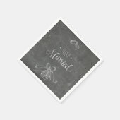 Gewoon gehuwd Chalkboard Weddings Rings en Bells Servet (Hoek)