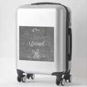 Gewoon gehuwd Chalkboard Weddings Rings en Bells Sticker (Koffer)