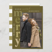 Gewoon gehuwd en vrolijk fotobericht feestdagenkaart (Voorkant / Achterkant)