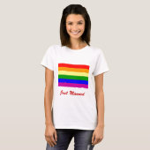 Gewoon gehuwd/gegadepride bruiloft t-shirt (Voorkant volledig)