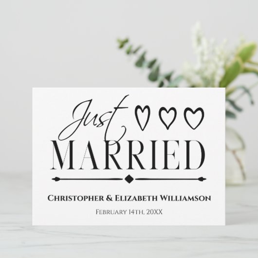 Gewoon gehuwd gewoon modern huwelijk aankondiging (Staand voorkant)