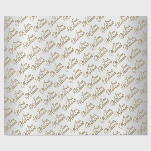 Gewoon gehuwd Gold Script | Weddenschap Cadeaupapier (Vlak)