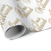 Gewoon gehuwd Gold Script | Weddenschap Cadeaupapier (Rol Hoek)